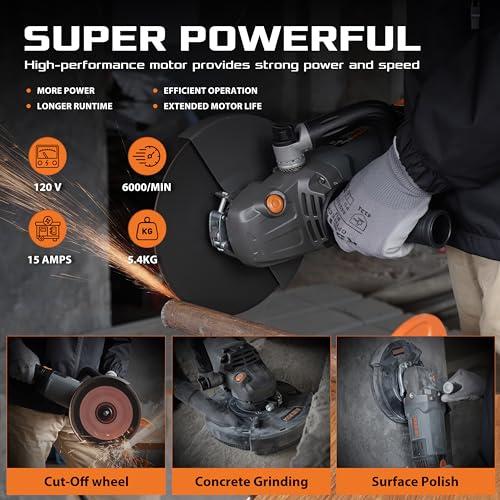 KSEIBI 711985 Concrete Grinder 7 Inch Angle Grinder Kit - style: 15Amps Grinder