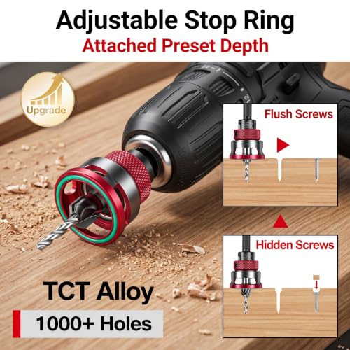 Countersink Drill Bit Set for Woodworking, 7-Piece