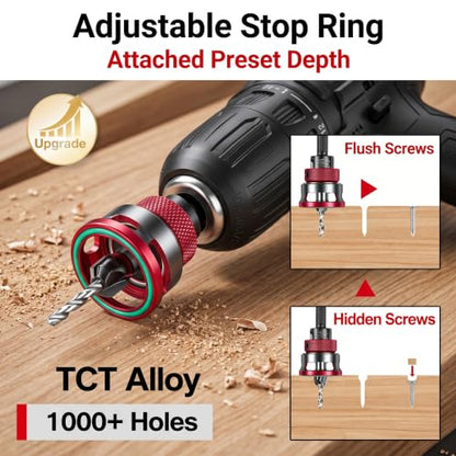 Countersink Drill Bit Set for Woodworking, 7-Piece