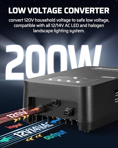 DEWENWILS 200W Low Voltage Transformer with Photocell Sensor & Timer - style: 200W