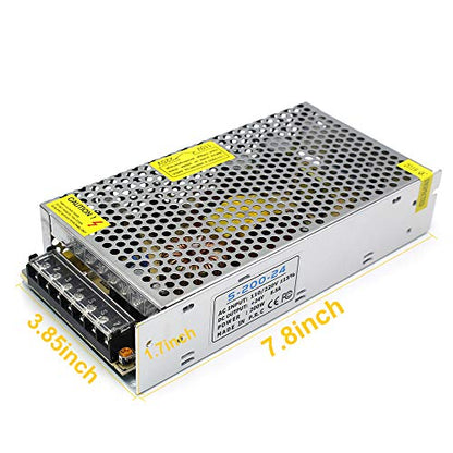inShareplus 24V 8.5A 200W, DC Universal Regulated Switching Power Supply, Converter AC 100-240V to DC 24 Volt LED Driver, Transformer,Adapter for LED Strip Light, Computer Project - style: 24V 200W