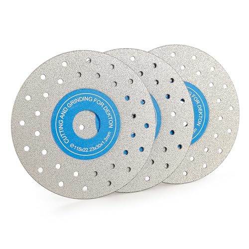 LOZLIN 4.5 Inch Diamond Saw Blade, Ultra Thin Tile Cutting Disc, Wet Dry Cutting for Ceramic Porcelain Marble Granite Stone, 4 1/2 Inch Cutting Wheel for Angle Grinder