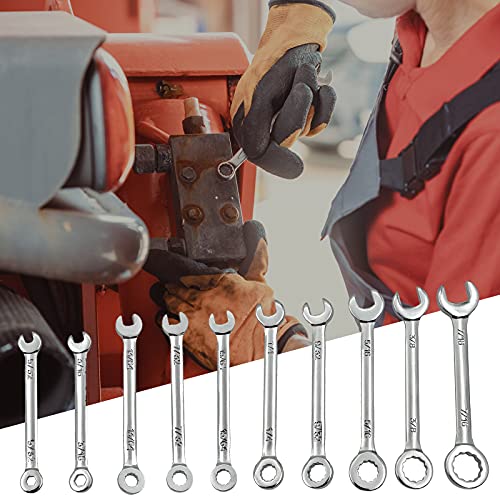 Mini Wrench Set Open End Wrench Ignition Wrench Sets With Chain Ring British Type Wrenches (10pcs) - size: Red is British Type
