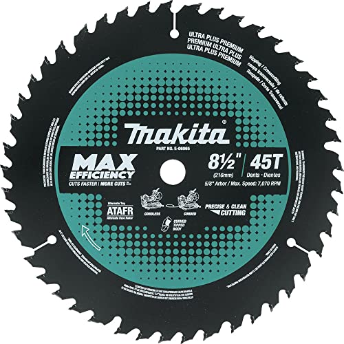Makita E-06965 Max Efficiency 8-1/2" 45 Tooth Thin Kerf Miter Saw Blade