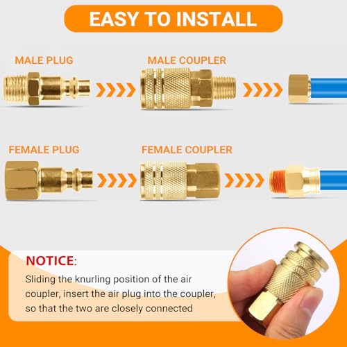 14 Pcs 1/4" Quick Connect Air Hose Fittings