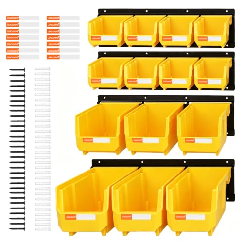 14pc Wall-Mounted Organizer V1 V2 V3 Master Combo Set Yellow - color: Yellow, size: V1-8Bins&V2-3Bins&V3-3Bins&4Rails