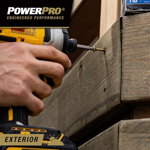 Power Pro Exterior Wood Screws, #8 x 2in, 3000 Pieces, Bronze - color: Bronze, size: #8 x 2"