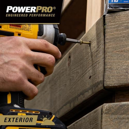 Power Pro Exterior Wood Screws, #8 x 2in, 3000 Pieces, Bronze - color: Bronze, size: #8 x 2"