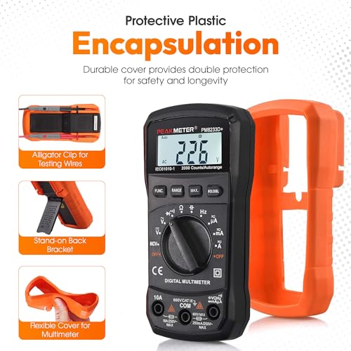 GroundLuxe Auto-Ranging Digital Multimeter – Best and Easiest Multimeter for Testing grounding Sheets and Mats, Instructions Included, Large Backlit LCD, Continuity Testing