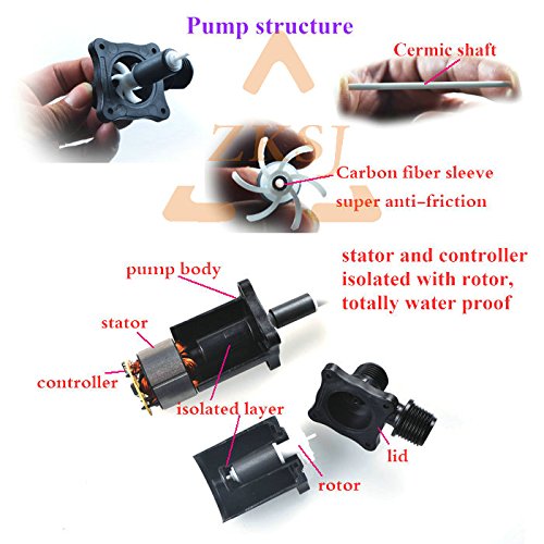 AUBIG DC40-1250 Brushless Magnetic Drive Centrifugal Submersible Water Pump CPU Cooling DC12V 1A 500L/H 5.0M 14.40W - color: Max Flow Rate: 500l/H