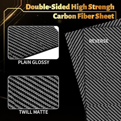 500 x 500 x 4 mm 3K Carbon Fiber Sheet, High Strength Matte - size: 500 x 500 x 4 mm