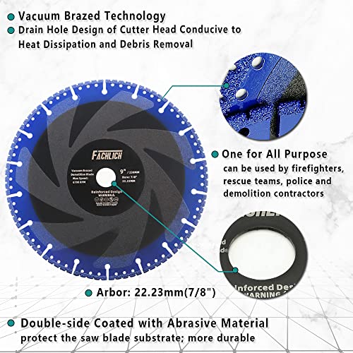 Metal Cutting Diamond Blade - 9" 230MM All Purpose Heavy Duty Cut Off Wheel for Rebar,Steel,Metal,Reinforced Concrete - size: 9"/230mm