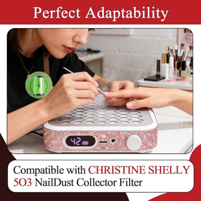 6 Pcs Nail Dust Collector Filter Compatible with CHRISTINE SHELLY 503