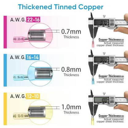 TICONN 400 Pcs Heat Shrink Wire Connectors, Marine Crimp Ring Terminal Kit - style: 400PCS Combo