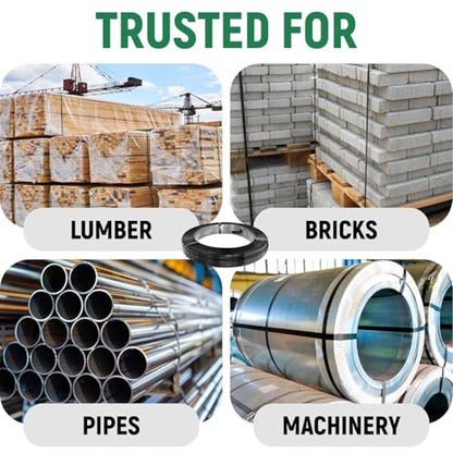 5/8" x 2460' Heavy-Duty Steel Strapping, 0.020" Thick, 1470 Lbs Break Strength, 16" x 3" Core - Pallet Metal Banding with Superior Cut-Resistance - Approved for UPS, Railroad Shipments - size: 1 Coil (UPS Box)