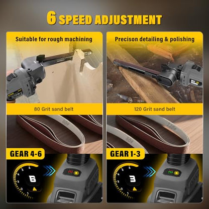 20V Cordless Belt Sander Bandfile Sander Compatible with DEWALT 20V Battery - color: Gray