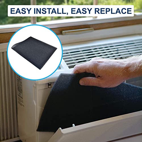 HQRP 2-pack Cut to Fit Foam Filter for Window Air Conditioning Unit, Furnace Unit, AC Vent Filters, Furnace, RV, Range Hood, etc., 24" x 15" x 1/4", Washable & Reusable