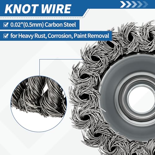 5Pack 4" Wire Brush for Angle Grinder with 5/8"-11 Arbor