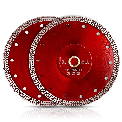 2Pcs/Lot Tile Saw Blade 7" Super Thin Diamond Saw Blade for Porcelain Tile Stone - size: 7“-2pc