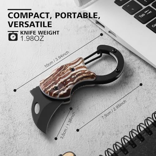 Small Pocket Knife for Women Men, Cool Folding Knife Box Cutter, Folding Utility Knife with 1.38''Sharp Blade, Mini EDC Knives for Everyday Carry, Ideal Gifts for Men and Women（Wood Grain） - color: Wood Grain