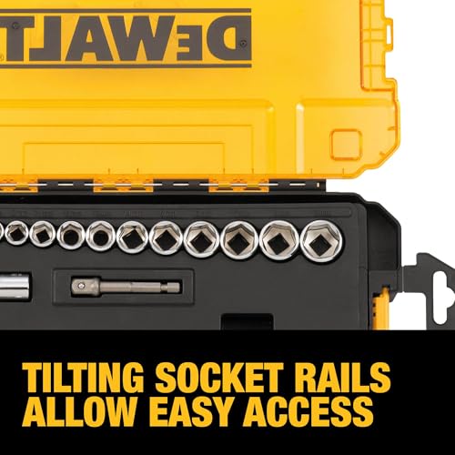 DEWALT Socket Set, 1/4-Inch & 3/8-Inch Drive, SAE/Metric, 34-Piece (DWMT73804)