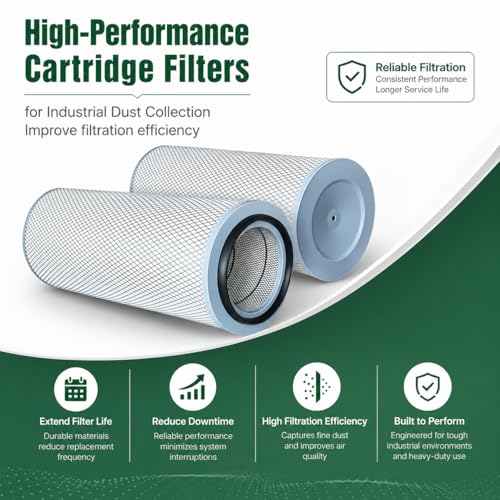 Industrial Dust Collector Cartridge Filter 13.84" x 26", Open/Closed 80/20 Media, Compatible with P511376