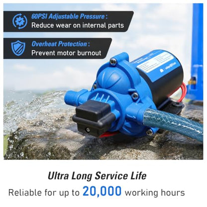 12V Sprayer Pump, 4.5GPM Chemical Resistant Diaphragm Pump - size: 4.5GPM-10AMPS
