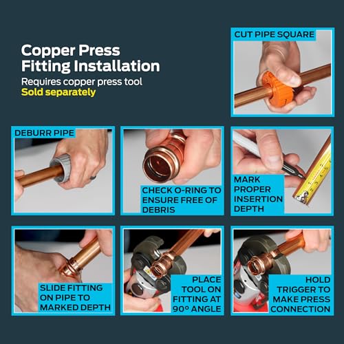 SharkBite 3/4 Inch Copper Press x 3/4 Inch FTG 45 Degree Street Elbow, Plumbing Fitting, Pack of 5, UPR620X5 - size: 3/4 in. x 3/4 in., 5 Pack
