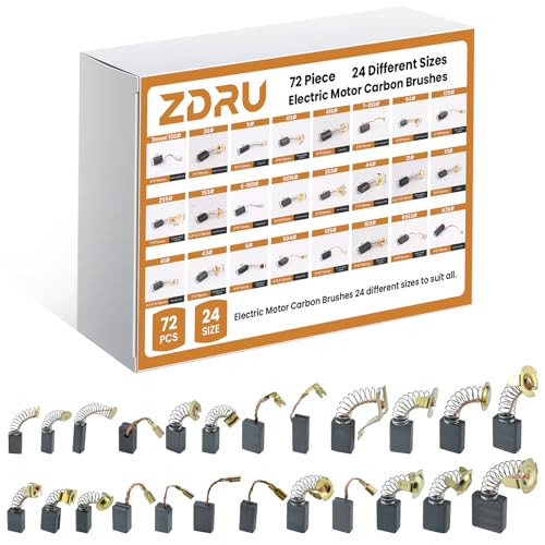 72Pcs 24 Different Sizes Electric Motor Carbon Brushes Set