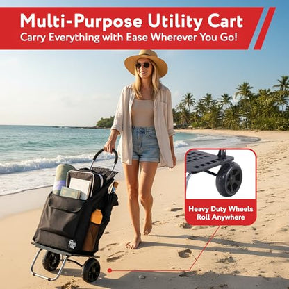 dbest products Bigger Trolley Dolly, Black Shopping Grocery Foldable Cart - color: Black