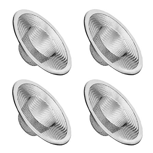 4pcs Heavy Duty Stainless Steel Kitchen Sink Strainer, 2.75" Top / 1" Mesh Metal Sink Strainer,Perfect for Kitchen Sink/Bathroom Bathtub Wash basin Floor drain balcony Drain Hole, Utility - size: 2.75"