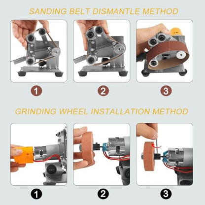 Mini Belt Sander 7 Adjustable Speed -15 Degree Professional Electric