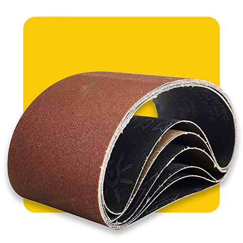 6 x 48 Inch 400 Grit Sanding Belt | Premium Aluminum Oxide Sanding Belt | Premium Sander Sandpaper - 6 Pack - size: 400 Grit