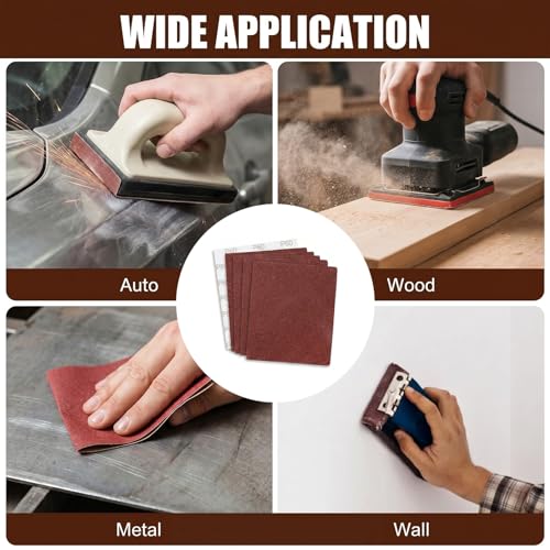 30PCS 1/4 Sheet Sandpaper for Palm Sander, 60/80/120 Grit Hook & Loop Sheet - size: 30PCS #60/80/120
