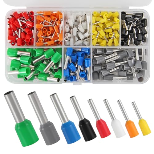 Ferrule Crimping Tool Kit, Crimper Plier with 400PCS Wire Ferrules Kit Wire End Terminals, Self-adjustable Ratchet Tool Set for AWG 23-7 Cable connectors, 0.25-10mm² (HSC8 6-4A + 400) - color: Hsc8 6-4a + 400