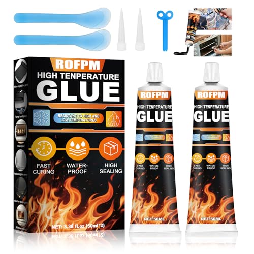 High Heat Silicone Glue Black, 100ml High Temp Resistant Sealant Set - color: Black