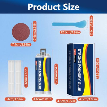 Strong Foundry Glue, Metal Repair Glue,High Temperature Resistant Casting Repair, Magic Welding Glues Premium Liquid Welding Filler for Metal Defects and Repairs(2Pcs-85ml)