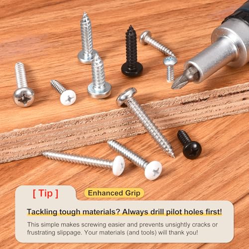 METALLIXITY Phillips Pan Head Self Tapping Screw #4x1/4 100Pcs - color: Black, size: #4x1/4"