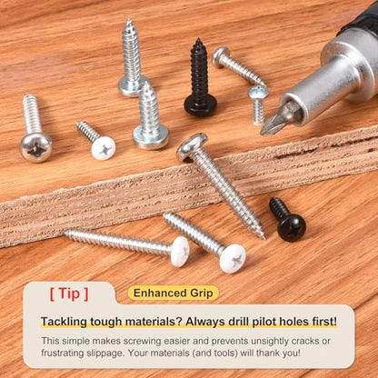 METALLIXITY Phillips Pan Head Self Tapping Screw #4x1/4 100Pcs - color: Black, size: #4x1/4"