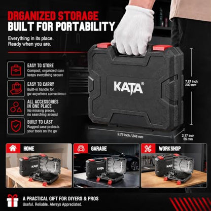 KATA 25 Piece Hole Saw Kit with 3/4"-6" for Wood, Drywall, PVC and Plastic - color: 25PC-Black Hole Saw Kit