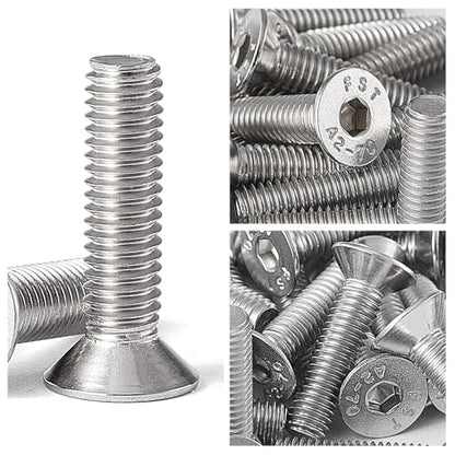 M6-1.0 x 70mm Flat Head Hex Socket Cap Screws Countersunk Bolts, 304 Stainless Steel, Metric Allen Socket Drive, Fully Threaded, Bright Finish, 10PCS - size: M6-1.0 x 70mm(10PCS)