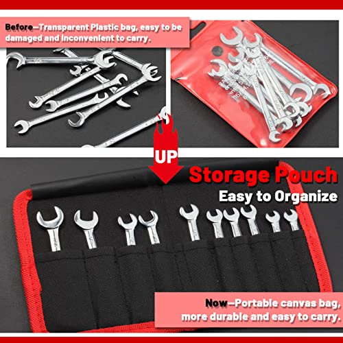 SPEEDWOX Mini Double Open End Wrench Set, 10-Piece, High Carbon Steel, Silver - size: Double Open End SAE 10-Piece
