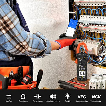 6000 Counts Clamp Meter & Bluetooth APP, Digital AC DC Volt Current Meter
