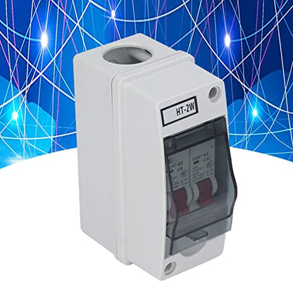 2 Way Distribution Box Circuit Breakers with Distribution Case Distribution Box for Outdoor(6A 32A) - color: 6A 32A