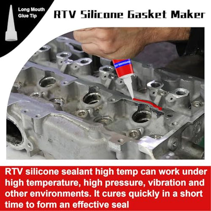 170g RTV Silicone Gasket Maker, Red Silicone Sealant Shockproof and Leakproof, High Temperature Resistant, RTV Sealant Can be Used in Engines, Transmissions, Superchargers and All Types of Gaskets - size: Red