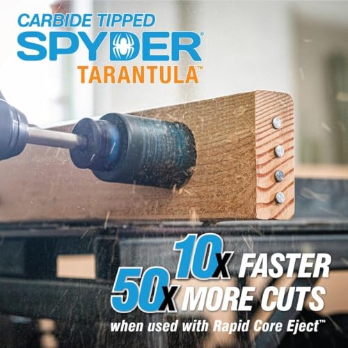 Spyder 1-1/4-inch Tarantula Carbide Tipped Hole Saw for Metal and Wood, Compatible with Rapid Core Eject Arbor System - size: 1-1/4 inch