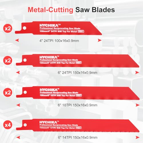HYCHIKA 32-Piece Reciprocating Saw Blade Set Metal Wood Cutting Saw Blades with Organizer Case