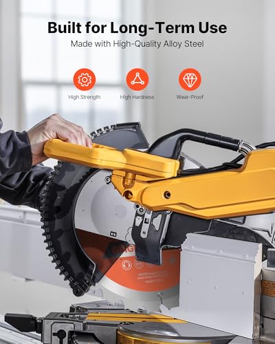 VEVOR Circular Saw Blade, 10 inch Diameter, 24 Sharp Alloy Teeth, 5/8 inch Arbor, Fine Finish, Wood Cutting Blade for Circular Saw, with Noise-Reducing Heat Vents, for Cutting Plywood, OSB, Hardwood - size: 10“ & 24T