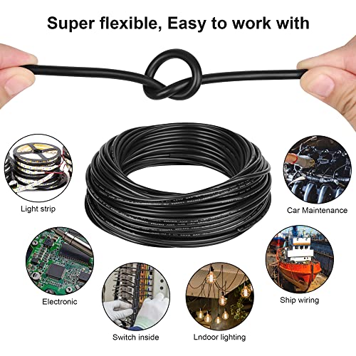 16 Gauge Wire 2 Conductor,16 AWG Electrical Wire Stranded PVC Cord Oxygen-Free Copper Cable,26FT 2 Core Pure Copper Flexible Cable Wire for LED Lamp Lighting Strips Automotive (16AWG-2C, 26FT)… - size: 26FT, style: 16AWG-2C