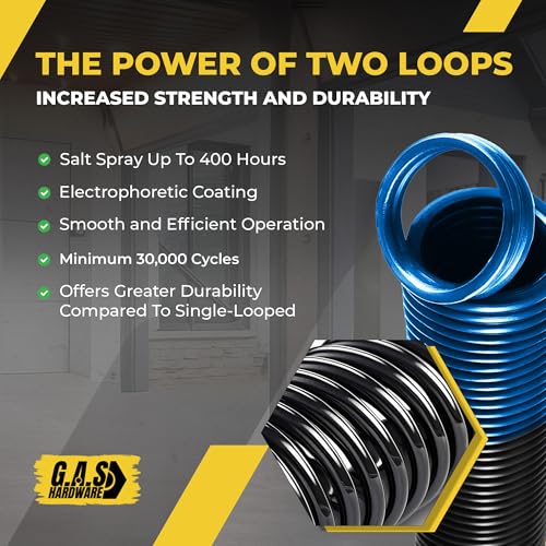 90 lb. Heavy-Duty Double-Looped Garage Door Extension Spring (2-Pack) | Springs for Garage Door Repair Garage Hardware Parts (‎90-Light Blue) - size: 90-Light Blue
